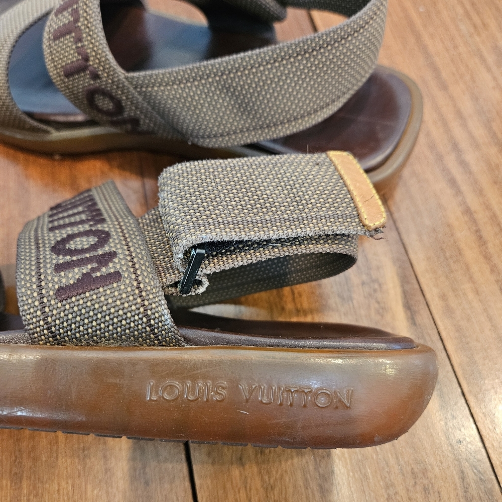 Louis Vuitton Brown Sandals with Adjustable Ankle Strap - Picture 8 of 9